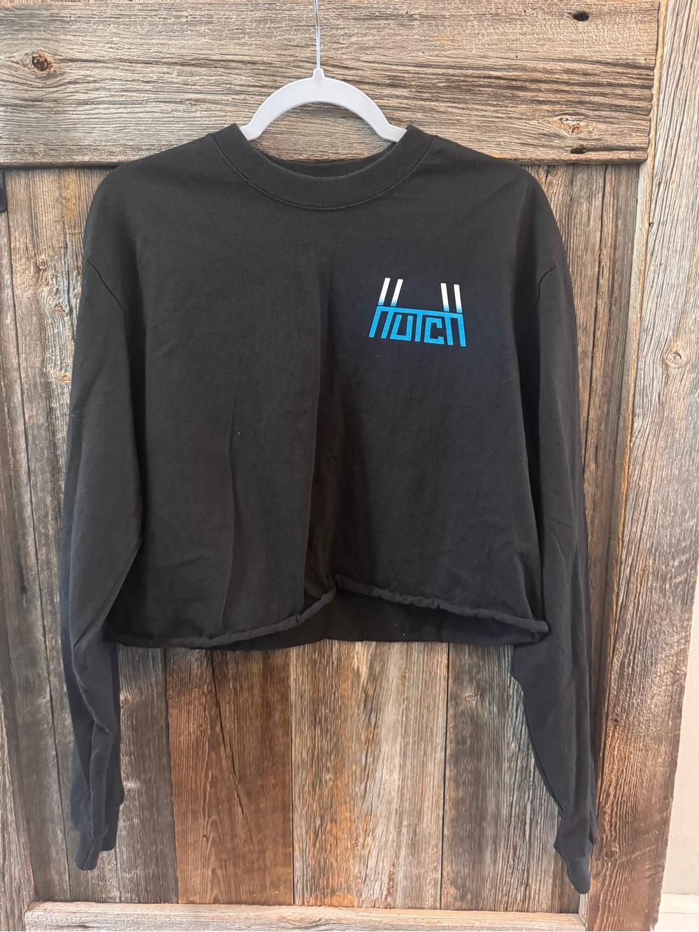 Detroit Lions Hutch cropped long sleeve black size Large